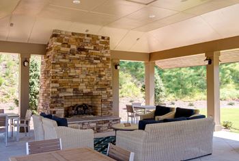 Community pavilion with fireplace